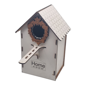 Redekasse Fuglehus Home, i 3mm krydsfiner