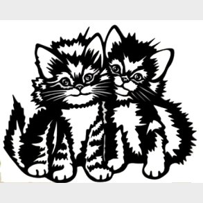  2 Katte Killinger i sort karton Laserskret