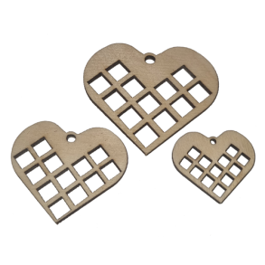 3 Julehjerter laserskrne 30 40 & 50mm