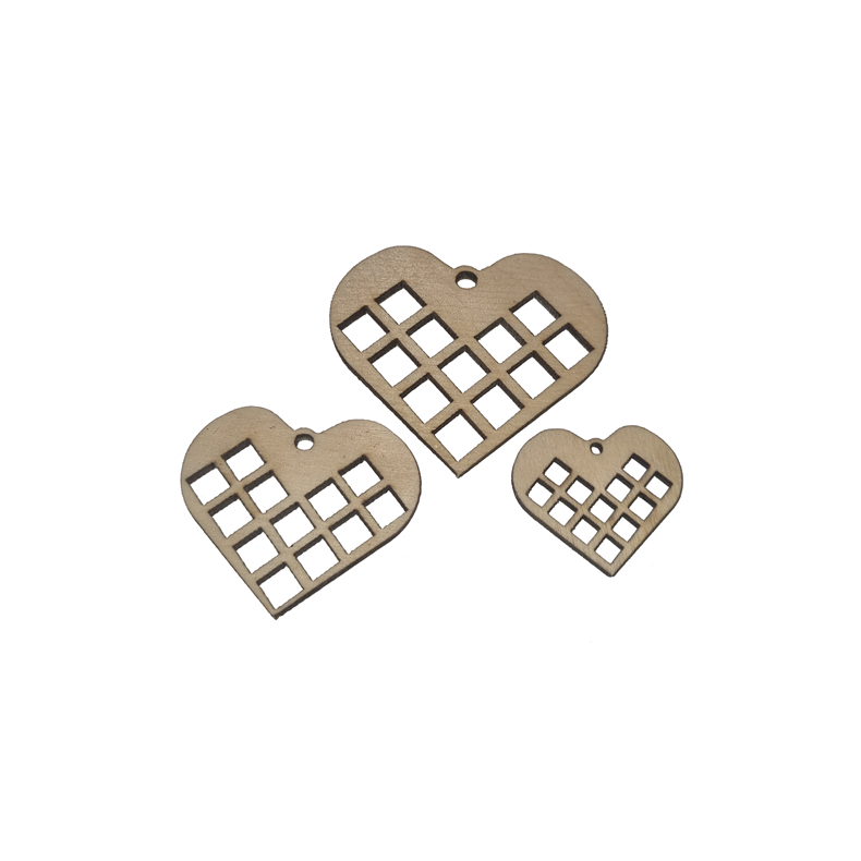 3 Julehjerter laserskrne 30 40 &amp; 50mm