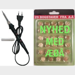 Br�ndepen med adapter / Loddekolbe 80W justerbar 200-480 + Bogstaver fra A-�