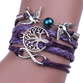 Armb�nd til kvinder multi livets tr� lilla