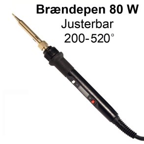 Br�ndepen med adapter / Loddekolbe 80W justerbar 200-480