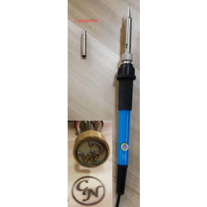 Brndepen / Loddekolbe 60W + Adapter  og 20mm stempel med 2 bogstaver 