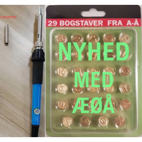 Br�ndepen med adapter / Loddekolbe 60W /  justerbar fra 200 - 450, + Bogstaver fra A-�