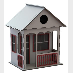 Fuglehus redekasse med terasse i krydsfiner