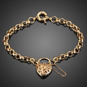 Armbnd Guldbelagt med udsmykket hjerte