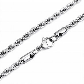 Halsk�de Tov s�lvbelagt 3mm 50cm lang