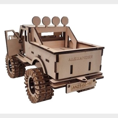 Dåbsgave drenge JEEP med navn og dato