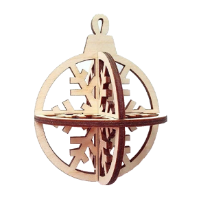 Laserskret Julekugle i 3 d  75mm i Diameter