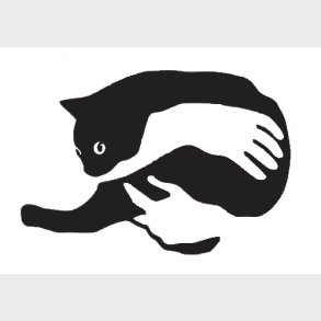  Kat i hnder plakat Laserskret i sort karton 