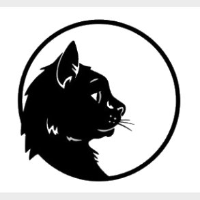  Kat i rund ramme i sort karton Laserskret