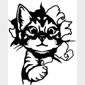  Kattekilling gennem bryde papir Laserskret i sort karton