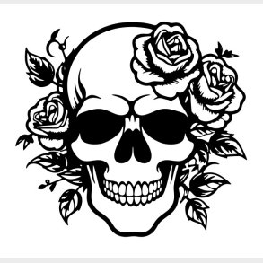 Kranie med blomster i sort karton Laserskret