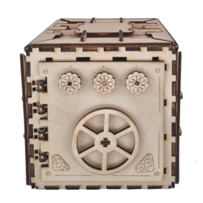 Pengeskab 3 D puzle i 3mm krydsfiner stor model med 3 koder