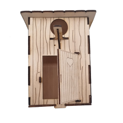 Redekasse fuglehus i 3mm krydsfiner Gammeldags Lokum som kan renses