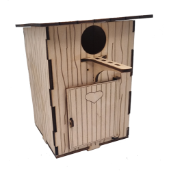 Redekasse fuglehus i 3mm krydsfiner Gammeldags Lokum som kan renses