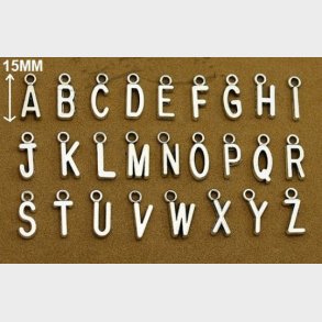 Vedhng slvbelagt Alfabetet 1 stk.