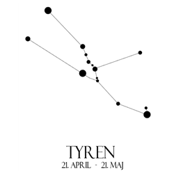 Halskde med forslvet plade stjernetegn