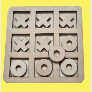 Kryds og Bolle spil, 100 x 100 mm